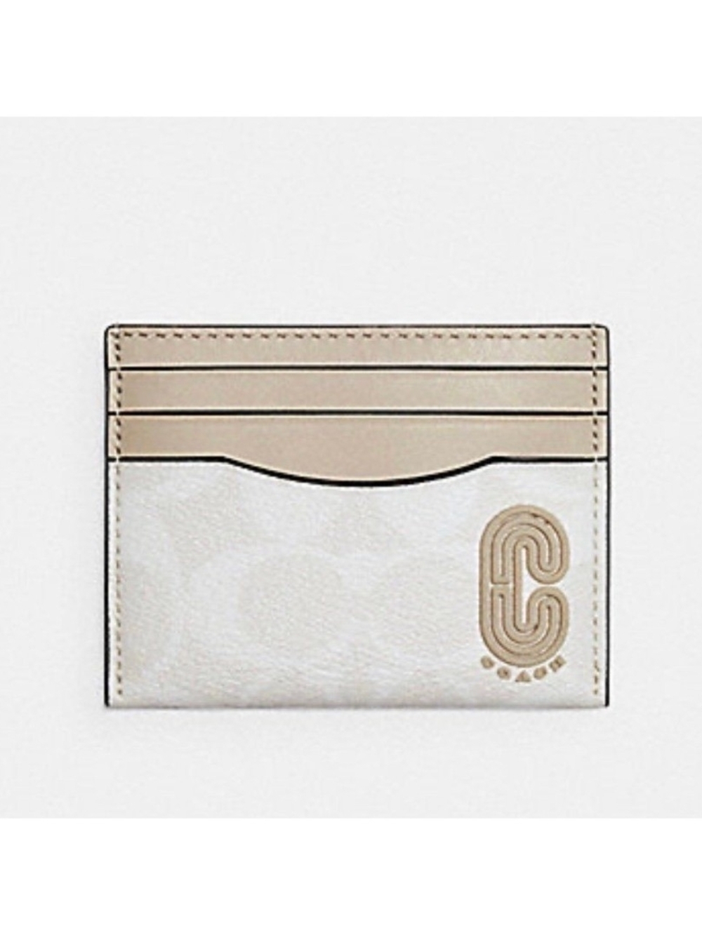 Coach Leather Card Case in Signature Canvas